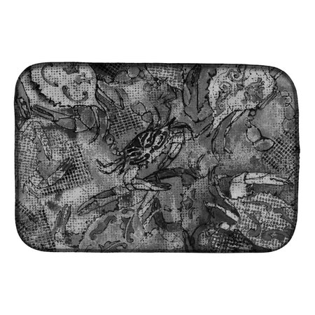 CAROLINES TREASURES Grey Canvas Abstract Crabs Dish Drying Mat 8953DDM
